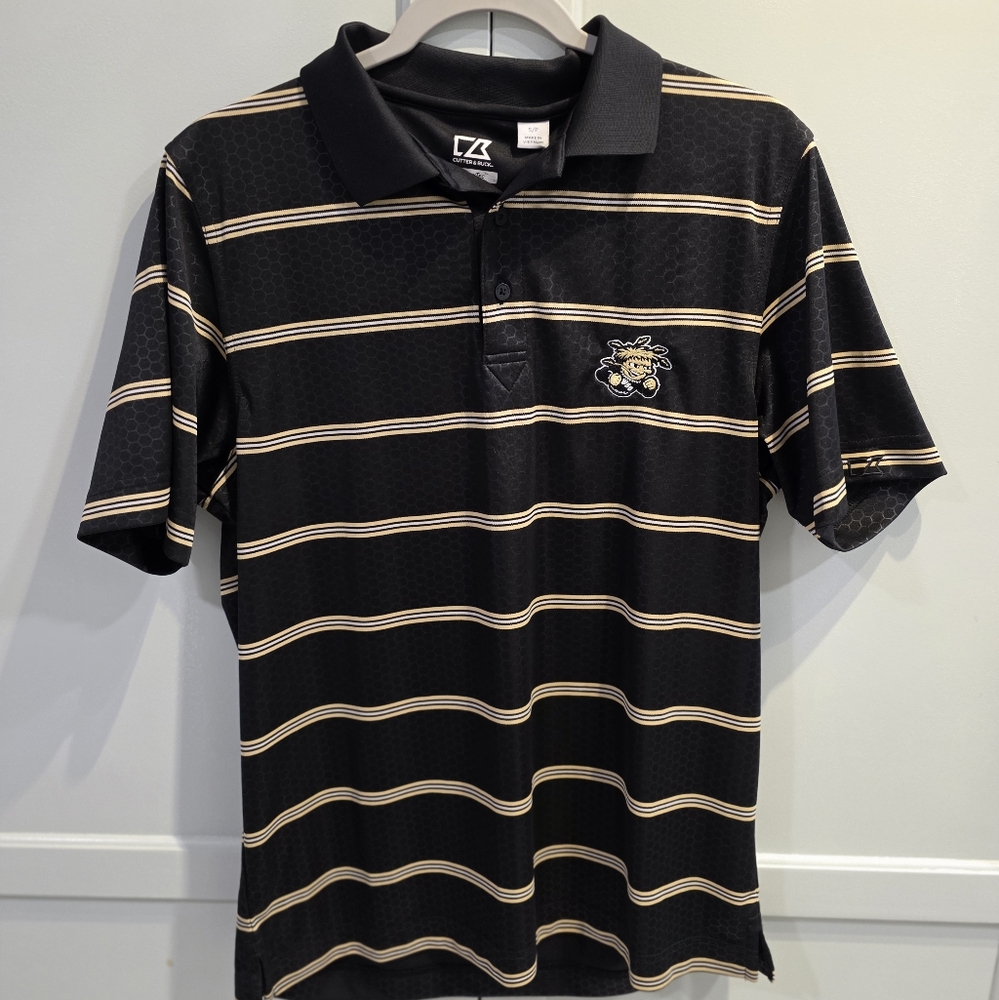 Wichita State Cutter And Buck Dryfit Honeycomb Polo Black Small